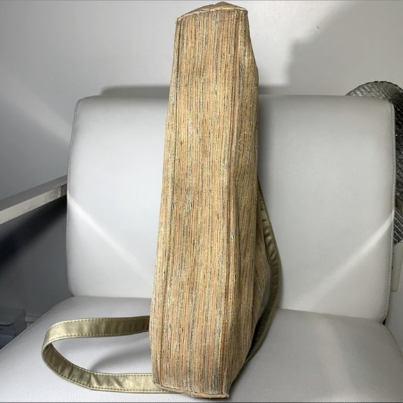 Cabrelli Vintage Tapestry Style Hand Bag Earth Tone Golden Wooden - Picture 3 of 10